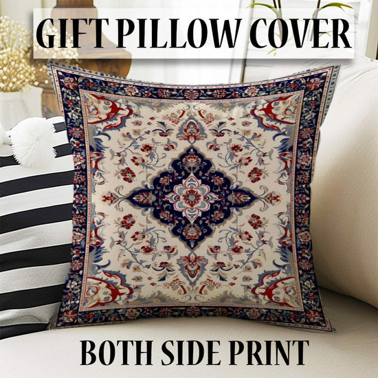 Persian Vintage Style Rug Navy Blue Red Carpet, Soft Textured Kitchen Runner, Bohemian Area Rugs for Living Room & Bedroom