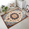Persian Vintage Style Rug, Blue Red Turkish Ottoman Carpet, Soft Textured Kitchen Runner, Bohemian Area Rugs for Living Room & Bedroom