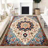 Persian Vintage Style Rug, Blue Red Turkish Ottoman Carpet, Soft Textured Kitchen Runner, Bohemian Area Rugs for Living Room & Bedroom