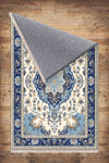 Persian Vintage Style Rug, Dark Blue Retro Turkish Floral Carpet, Soft Textured Kitchen Runner, Bohemian Area Rugs for Living Room & Bedroom