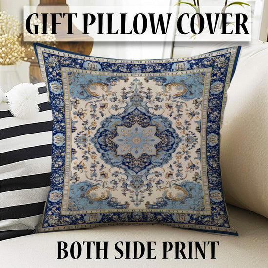 Persian Vintage Style Rug, Dark Blue Retro Turkish Floral Carpet, Soft Textured Kitchen Runner, Bohemian Area Rugs for Living Room & Bedroom