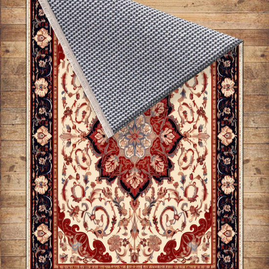 Persian Vintage Style Rug, Red Burgundy Turkish Ottoman Carpet, Soft Textured Kitchen Runner Bohemian Area Rug for Living Room Bedroom