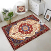Persian Vintage Style Rug, Blue Red Burgundy Turkish Ottoman Carpet, Soft Textured Kitchen Runner Bohemian Area Rug for Living Room Bedroom