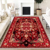 Persian Vintage Style Rug, Red Burgundy Turkish Ottoman Carpet, Soft Textured Kitchen Runner, Bohemian Area Rug for Living Room Bedroom