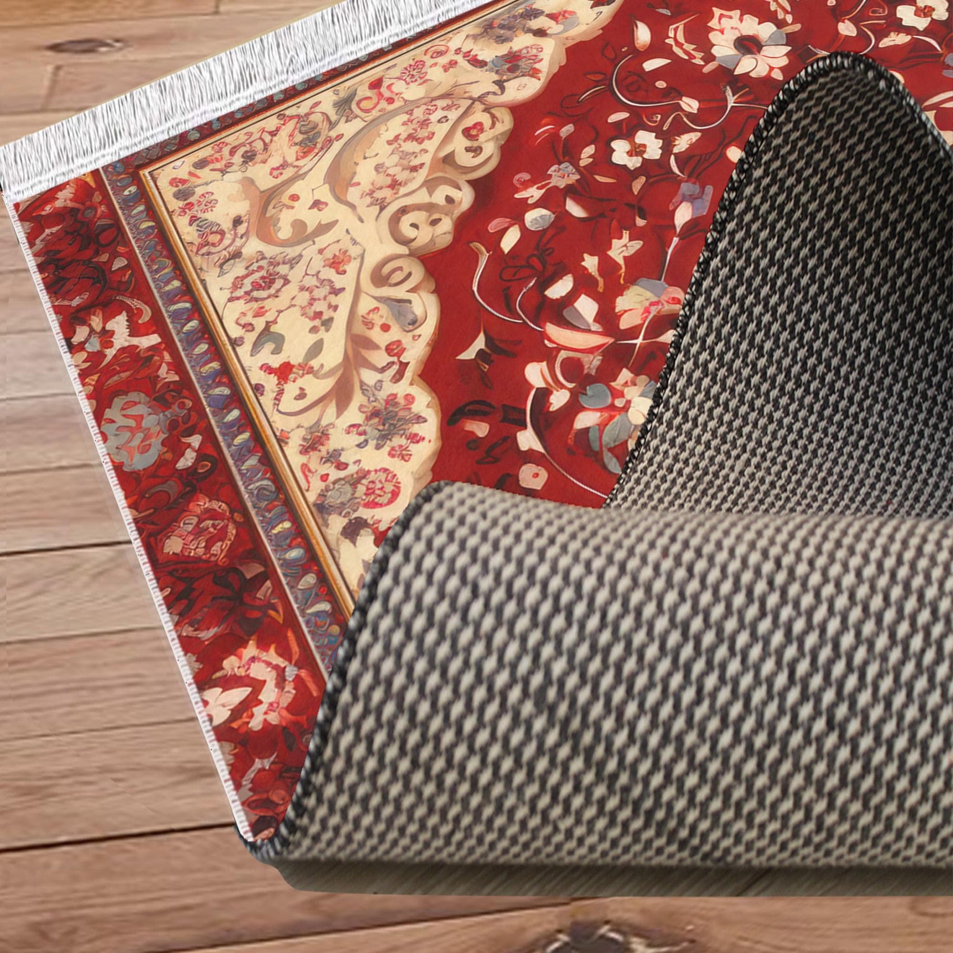 Persian Vintage Style Rug, Red Brown Turkish Ottoman Carpet, Soft Textured Kitchen Runner, Bohemian Area Rug for Living Room Bedroom