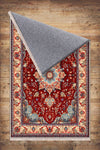 Persian Vintage Style Rug, Red Brown Green Turkish Ottoman Carpet, Soft Textured Kitchen Runner, Bohemian Area Rug for Living Room Bedroom