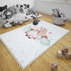 Round Unicorn Horse Rainbow Clouds Kids Baby Nursery Room Rug, Rug Gift For Girl Kids, Kids Room Gift, Kids Room Decor with pillow case gift