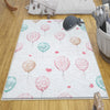 Round Colorful Pink Hearts Balloons Girls Nursery Room Rug, Cute Rug Gift For Kid, Girl Baby Room Gift, Kid Room Decor with pillow case gift