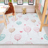 Round Colorful Pink Hearts Balloons Girls Nursery Room Rug, Cute Rug Gift For Kid, Girl Baby Room Gift, Kid Room Decor with pillow case gift