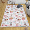 Colorful Ballerina Girls Balloons Pink Nursery Room Rug, Cute Rug Gift For Kid, Girl Baby Room Gift, Kid Room Decor with pillow case gift