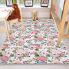 Round Colorful Flowers Floral Baby Nursery Room Rug, Cute Rug Gift For Kid, Girl Baby Room Gift, Kid Room Decor with pillow case gift