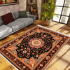 Persian Vintage Victorian Style Rug, Brown Turkish Medieval Carpet, Soft Textured Kitchen Runner, Bohemian Area Rug for Living Room Bedroom