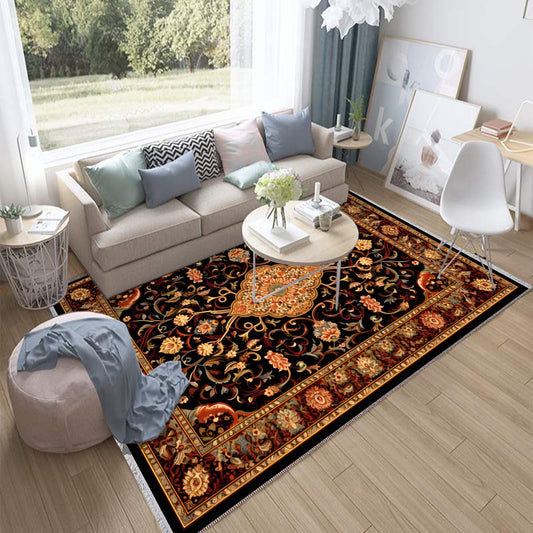 Persian Vintage Victorian Style Rug, Brown Turkish Medieval Carpet, Soft Textured Kitchen Runner, Bohemian Area Rug for Living Room Bedroom