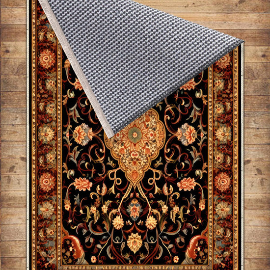 Persian Vintage Victorian Style Rug, Brown Turkish Medieval Carpet, Soft Textured Kitchen Runner, Bohemian Area Rug for Living Room Bedroom