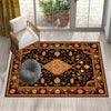 Persian Vintage Victorian Style Rug, Brown Turkish Medieval Carpet, Soft Textured Kitchen Runner, Bohemian Area Rug for Living Room Bedroom