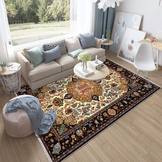 Persian Vintage Victorian Rug Brown Turkish Medieval Carpet Soft Textured Kitchen Runner Bohemian Area Rug for Living Room Bedroom