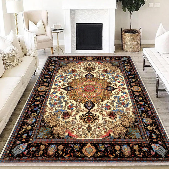 Persian Vintage Victorian Rug Brown Turkish Medieval Carpet Soft Textured Kitchen Runner Bohemian Area Rug for Living Room Bedroom