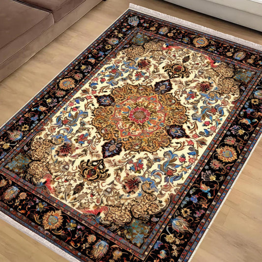 Persian Vintage Victorian Rug Brown Turkish Medieval Carpet Soft Textured Kitchen Runner Bohemian Area Rug for Living Room Bedroom
