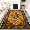 Persian Ethnic Victorian Tribal Rug - Brown Yellow Green Turkish Medieval Carpet, Soft Textured Kitchen Runner Bohemian Area Rug