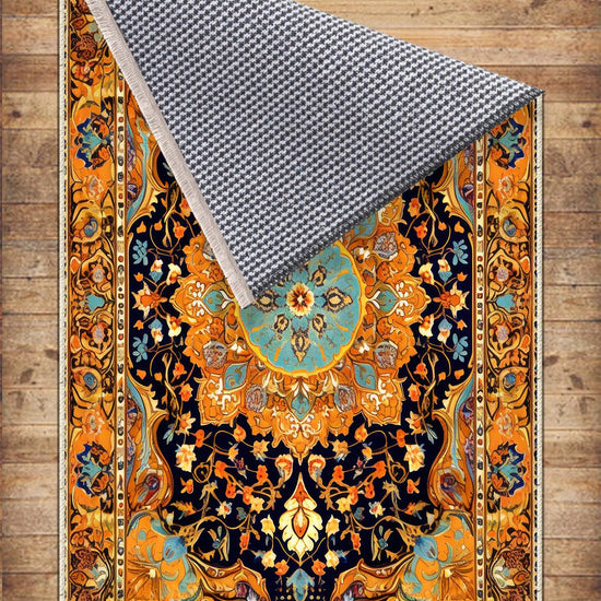 Persian Ethnic Victorian Tribal Rug - Brown Yellow Green Turkish Floral Medieval Carpet, Soft Textured Kitchen Runner Bohemian Area Rug