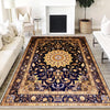 Persian Ethnic Victorian Tribal Rug - Brown Yellow Black Turkish Floral Medieval Carpet, Soft Textured Kitchen Runner Bohemian Area Rug