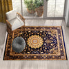 Persian Ethnic Victorian Tribal Rug - Brown Yellow Black Turkish Floral Medieval Carpet, Soft Textured Kitchen Runner Bohemian Area Rug