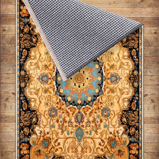 Persian Ethnic Victorian Tribal Rug - Brown Yellow Green Turkish Floral Medieval Carpet, Soft Textured Kitchen Runner Bohemian Area Rug