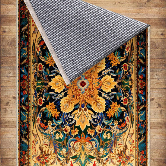 Persian Ethnic Victorian Tribal Rug - Colorful Turkish Floral Medieval Carpet, Soft Textured Kitchen Runner Bohemian Area Rug