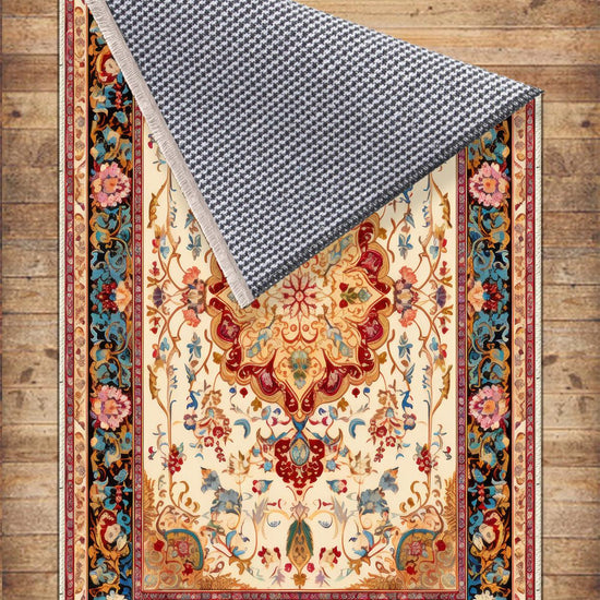 Persian Ethnic Victorian Tribal Rug - Brown Green Red Turkish Floral Medieval Carpet, Soft Textured Kitchen Runner Bohemian Area Rug