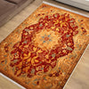 Persian Ethnic Victorian Tribal Rug - Red Yellow Antiqued Turkish Floral Medieval Carpet, Soft Textured Kitchen Runner Bohemian Area Rug
