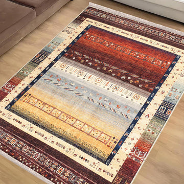 Authentic Ethnic Retro Persian Non-Slip Turkish Kilim Area Rug, Washable Living Room Rugs with pillow case gift, Housewarming Gift