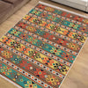 Aztec Ethnic Retro Persian Anatolian Turkish Kilim Area Rug, Washable Non Slip Living Room Rugs with pillow case gift, Housewarming Gift