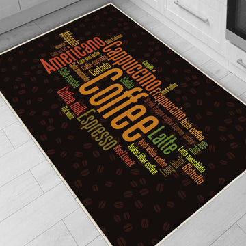 Coffee Theme Non-Slip Kitchen Runner Rug, Washable Modern Kitchen Mat, Home Decor Floor Mat for Cooking & Dining Areas