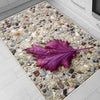 Purple Leaf Kitchen Runner Rug - Non-Slip, Washable Floor Mat for Kitchen & Home Decor, Modern Stone Wash Design