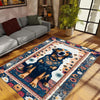 Vintage Dog Rug – Washable Floral Persian Carpet, Boho Puppy Lover Gift, Flower Pattern Pet Bed Area Rug, Dog Room Decor