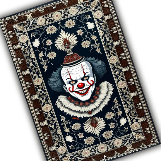 Scary Clown Rug for Gothic Decor, Horror Circus Clown Rug, Washable Non-Slip Gothic Rug, Home Gift Rug, Unique Horror Floor Mat