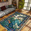 Tropical Forest Area Rug Non-Slip - Palm Trees Jungle Floral Carpet for Living Room Boho Botanical Nature Floor Decor