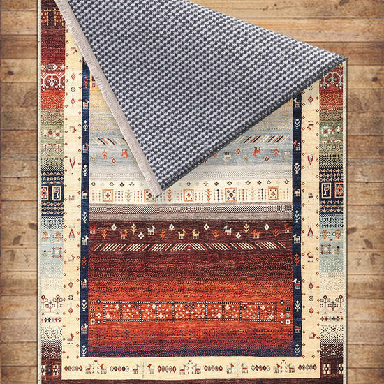 Authentic Ethnic Retro Persian Non-Slip Turkish Kilim Area Rug, Washable Living Room Rugs with pillow case gift, Housewarming Gift
