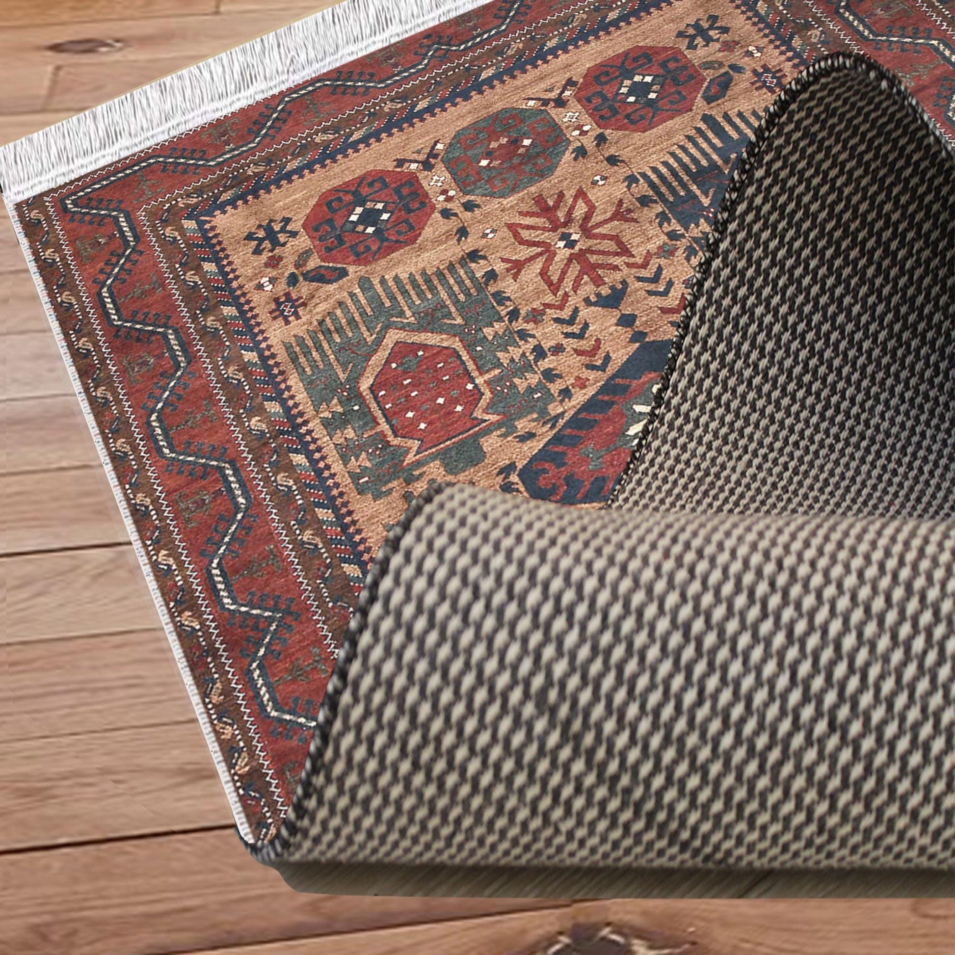 Authentic Ethnic Retro Persian Non-Slip Turkish Kilim Area Rug, Washable Living Room Rugs with pillow case gift, Housewarming Gift