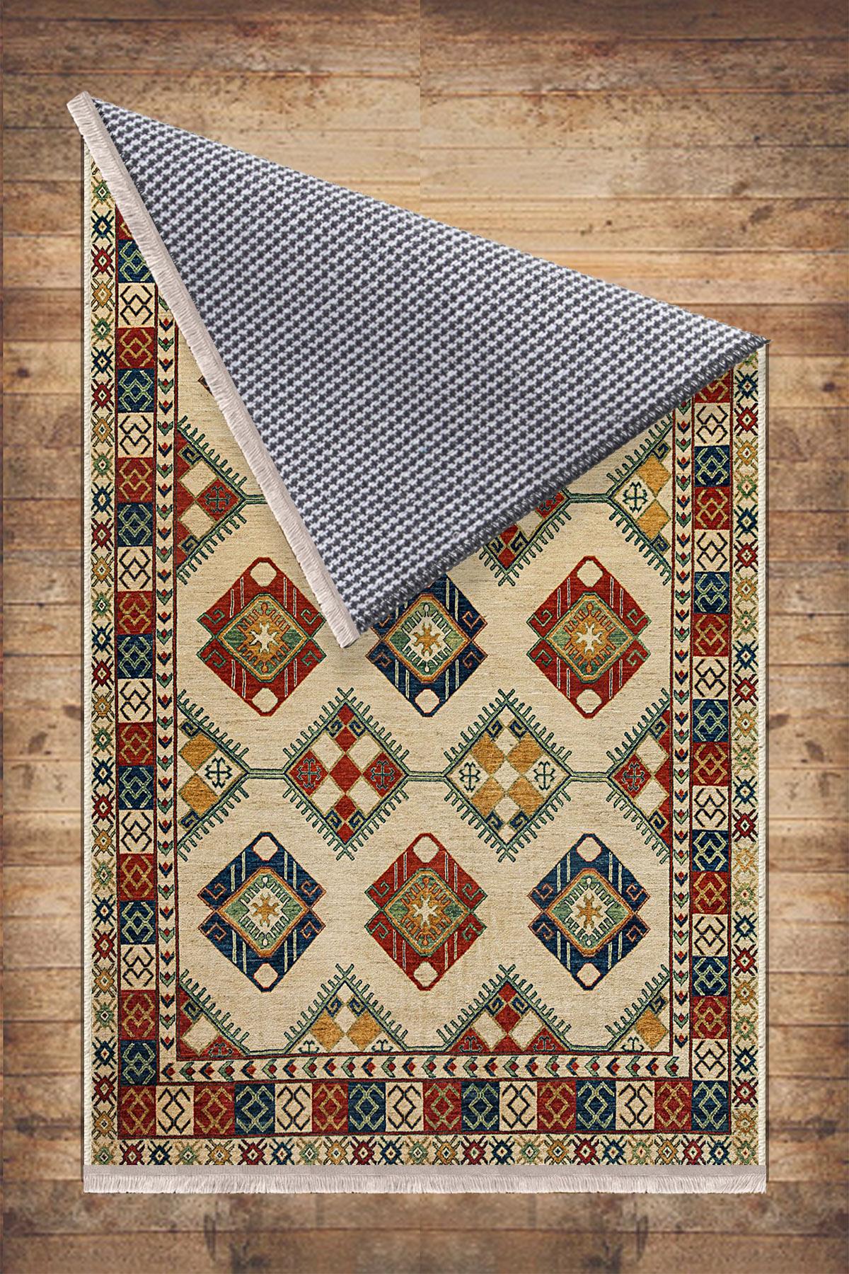 Authentic Ethnic Retro Persian Non-Slip Turkish Kilim Area Rug, Washable Living Room Rugs with pillow case gift, Housewarming Gift