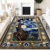Vincent Van Gogh Starry Night Oriental Rug - Traditional Area Rug, Art-Inspired Carpet for Living Room & Bedroom Decor