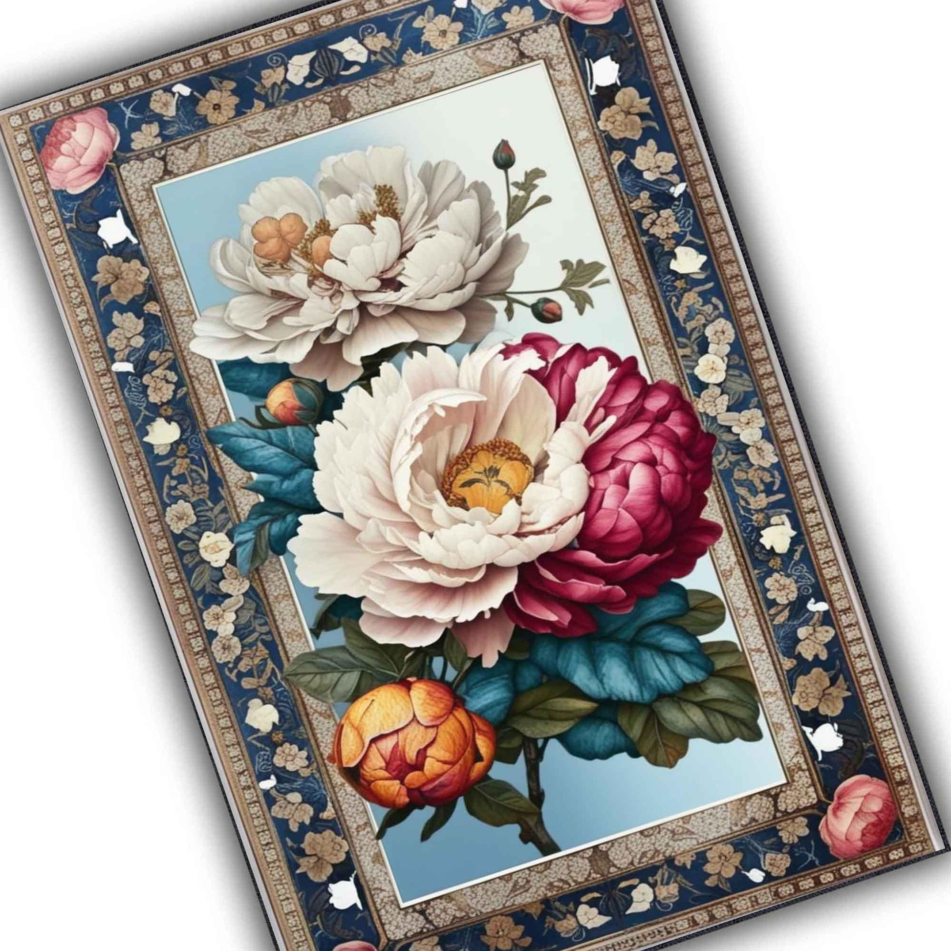 Colorful Rose Rug Floral Area Rug Rustic Traditional Flower Carpet for Living Room Bedroom Kitchen Decor, Roses Accent Carpet
