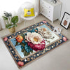 Colorful Rose Rug Floral Area Rug Rustic Traditional Flower Carpet for Living Room Bedroom Kitchen Decor, Roses Accent Carpet