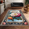Colorful Rose Rug Floral Area Rug Rustic Traditional Flower Carpet for Living Room Bedroom Kitchen Decor, Roses Accent Carpet