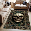 Gothic Skull Rug Vintage Occult Black Skull Area Rug Dark Academia Home Decor Halloween Decor Rug Mystical Boho Macabre Accent Mat