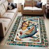 Koi Fish Rug – Colorful Japanese Design Area Rug for Living Room, Office & Home Decor, Unique Gift for Him Her, Housewarming Pond Art Carpet
