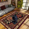 Whimsical Raven Rug Dark Brown Floral Boho Fairycore Decor | Cottagecore Crow Rug Woodland Gothic Crowcore Forestcore Aesthetic