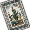 Southwestern Cactus Rug Boho Washable Plant Rug for Living Room & Entryway, Western Decor, Texas Maximalist Botanical Accent