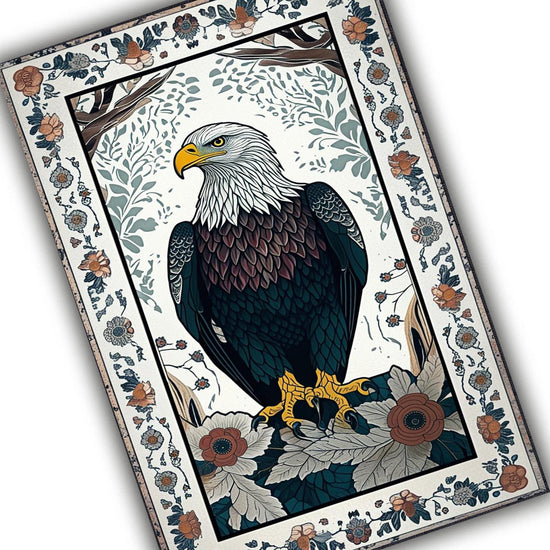 Rustic Eagle Area Rug – Majestic Bald Eagle Decor, Cabin & Lodge Animal Rug, Rustic Home & Country Maximalist Room Decoration Gift