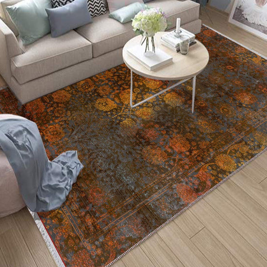 Colorful Persian Anatolian Area Rug|Ethnic Print Turkish Rug|Vintage Carpet|Washable Living Room Rug|Ottoman Court Carpet|Traditional Decor